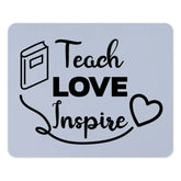 Teacher Appreciation Gift Mouse Pad, Teach Love Inspire, Educator Desk Accessory, Book and Heart Design, Teacher Present Idea - Tawshia
